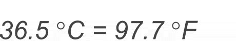 36.5 celsius to fahrenheit
